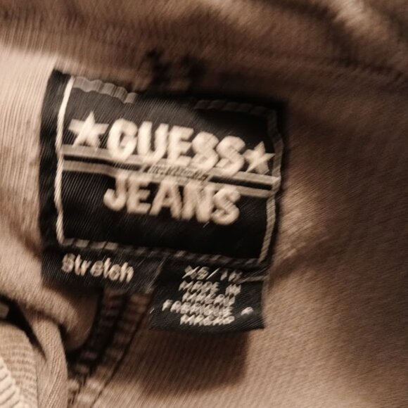 GUESS JEANS Corduroy Double Breasted Jacket Coat womens XS Khaki Beige button up - Picture 12 of 12
